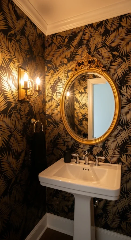 Half bath wallpaper ideas