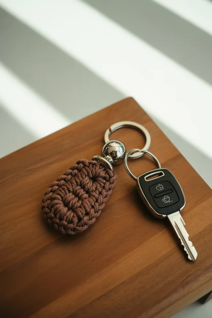 Handmade crochet keychain men