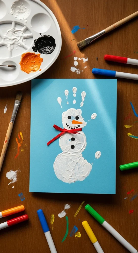 Handprint snowman card