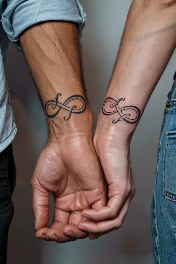 Infinity symbol couple tattoos