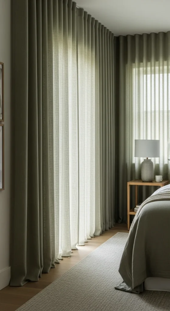 Linen cottage curtains decor