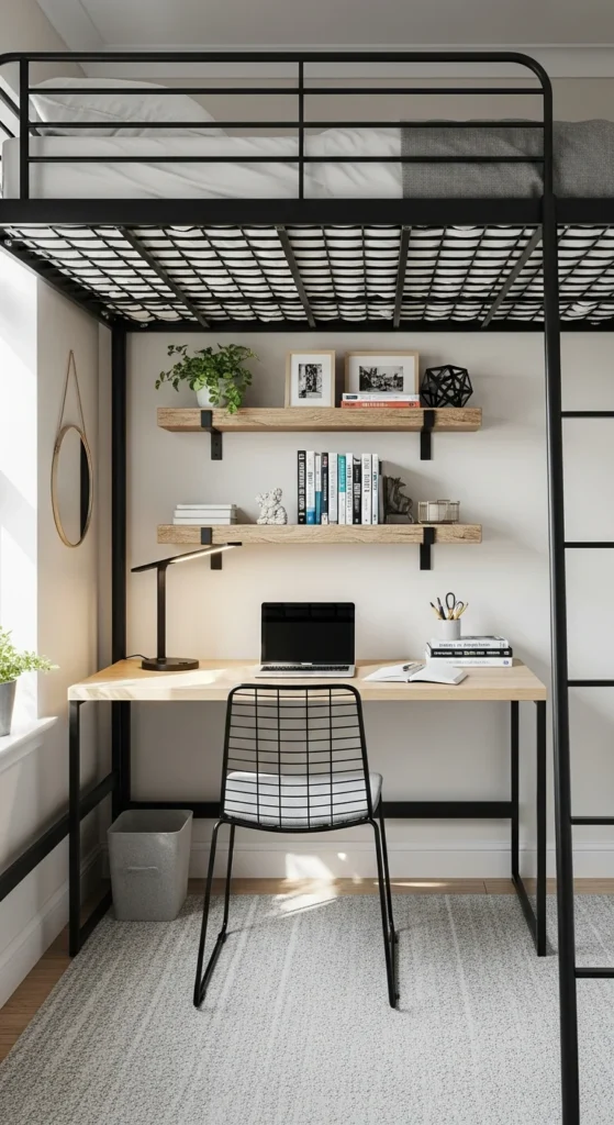 Loft Bed with Desk Underneath