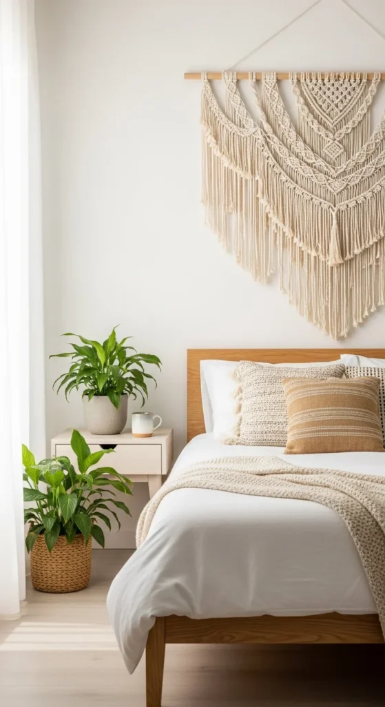 Macrame wall hangings bedroom