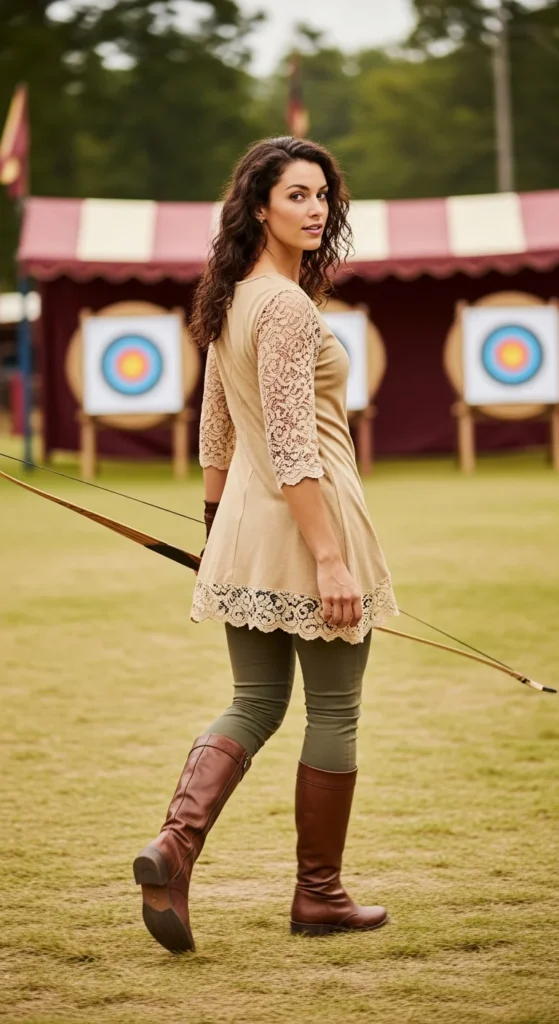 Medieval lace tunic top