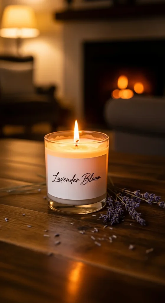 Memorial candle lavender scent