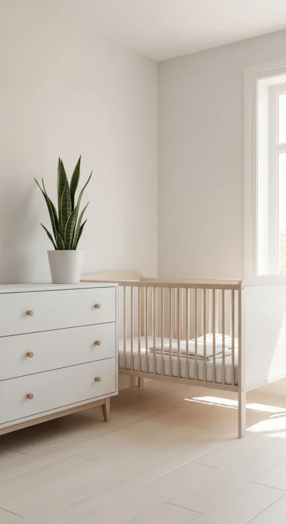 Minimalist baby nursery design