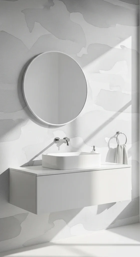 Minimalist bathroom wallpaper design