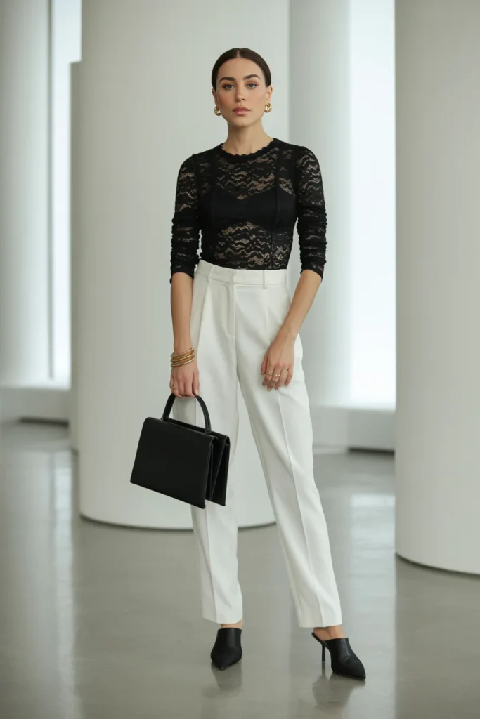 Minimalist lace outfit