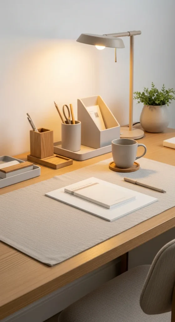 Minimalist office decor neutral