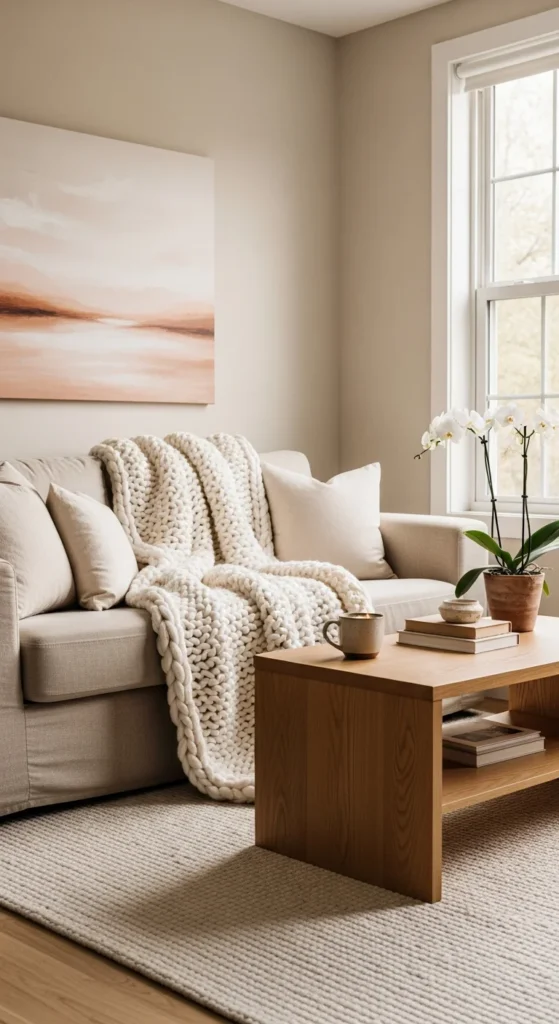 Modern cottage core throw blanket