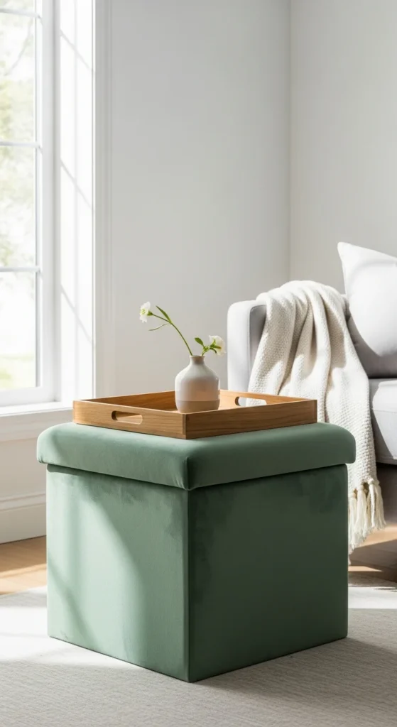 Multi-functional storage ottoman living room