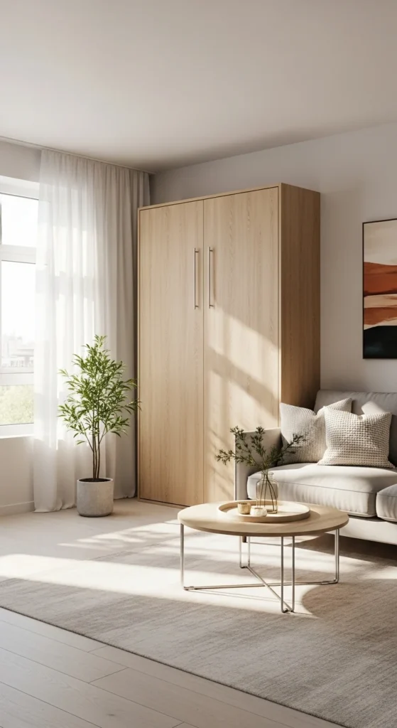 Murphy bed studio apartment decor