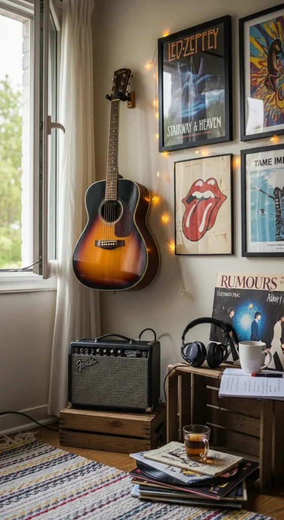 Music Corner with Guitar Wall Mount
