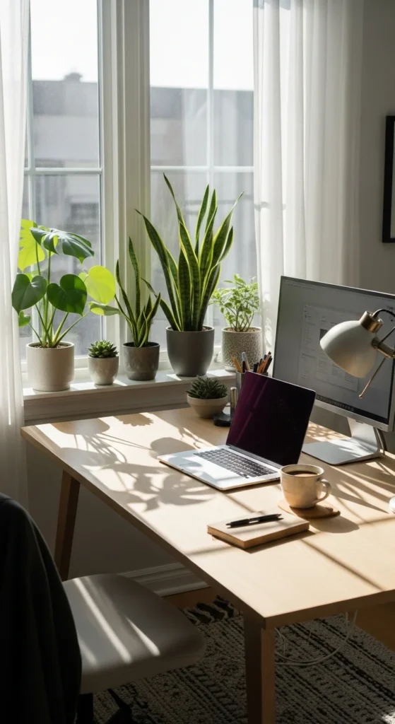 Natural light office setup