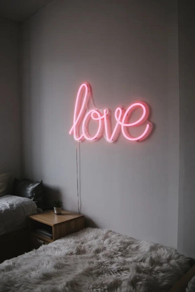Neon love sign decor