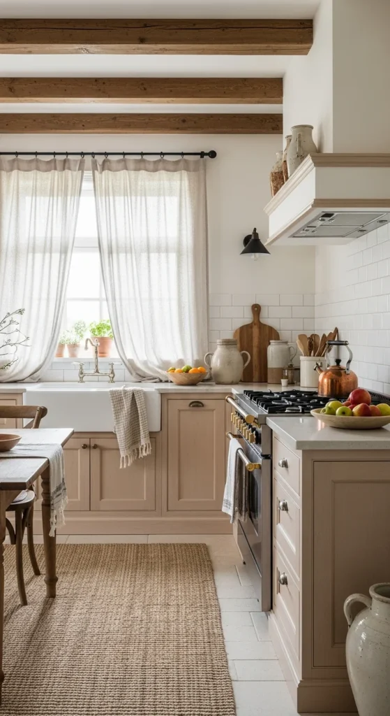 Neutral farmhouse kitchen design