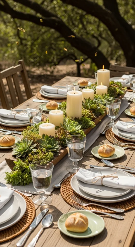 Outdoor dining table centerpiece