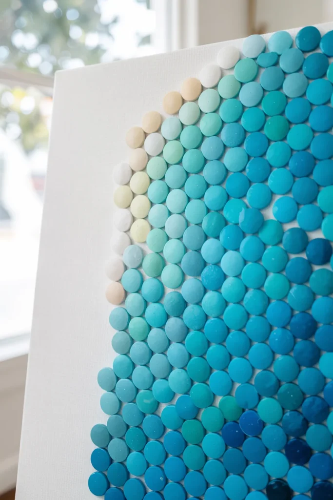 Paint chip mosaic wall art