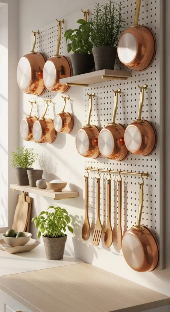 Pegboard storage small studios