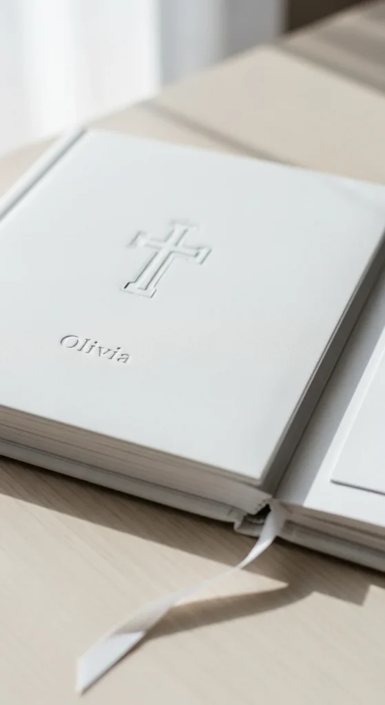 Personalized baptism photo album