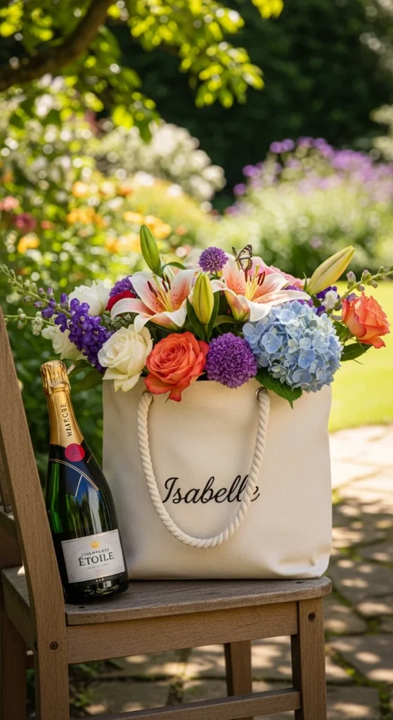 Personalized bridesmaid tote bag