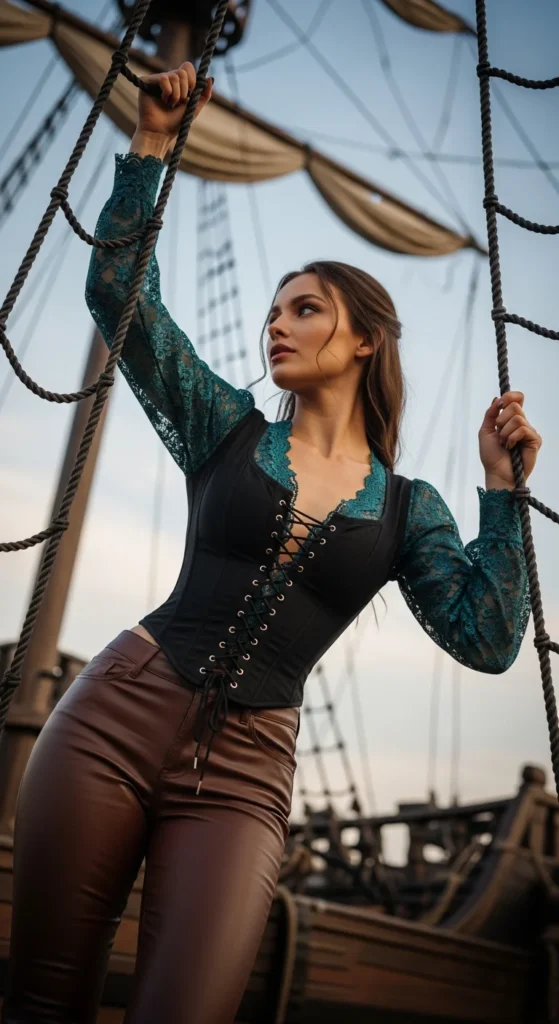Pirate corset lace top