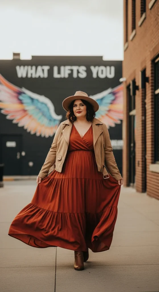 Plus size boho Nashville outfit