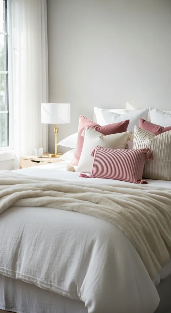 Plush romantic bedroom bedding