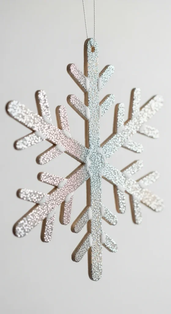 Popsicle stick snowflake craft