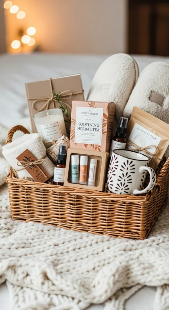 Postpartum care gift basket