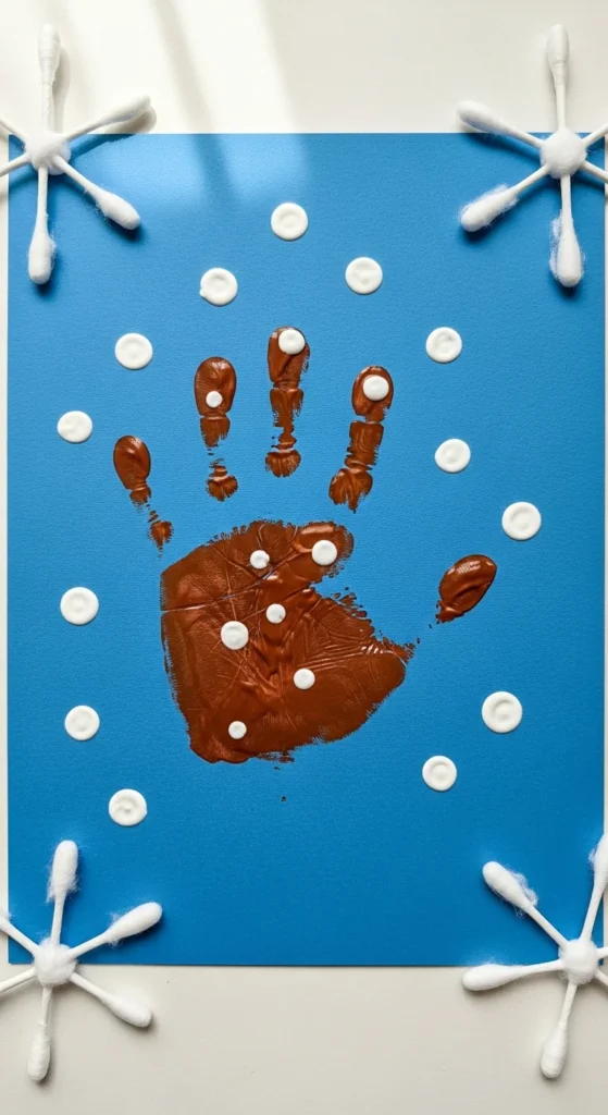 Preschool winter art projects handprint