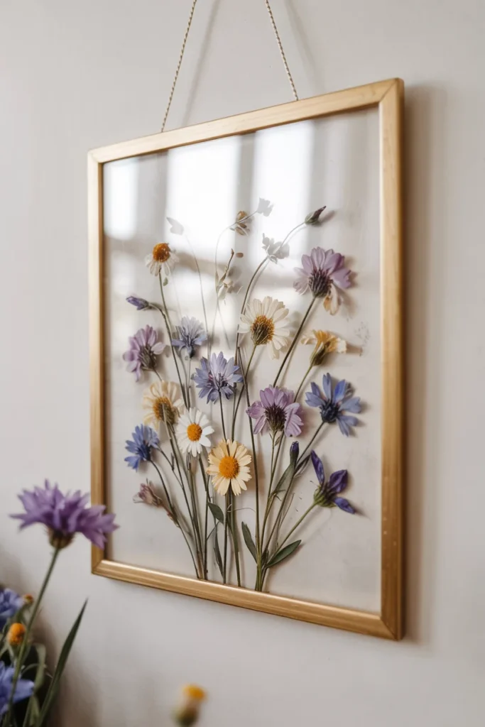Pressed flower wall art