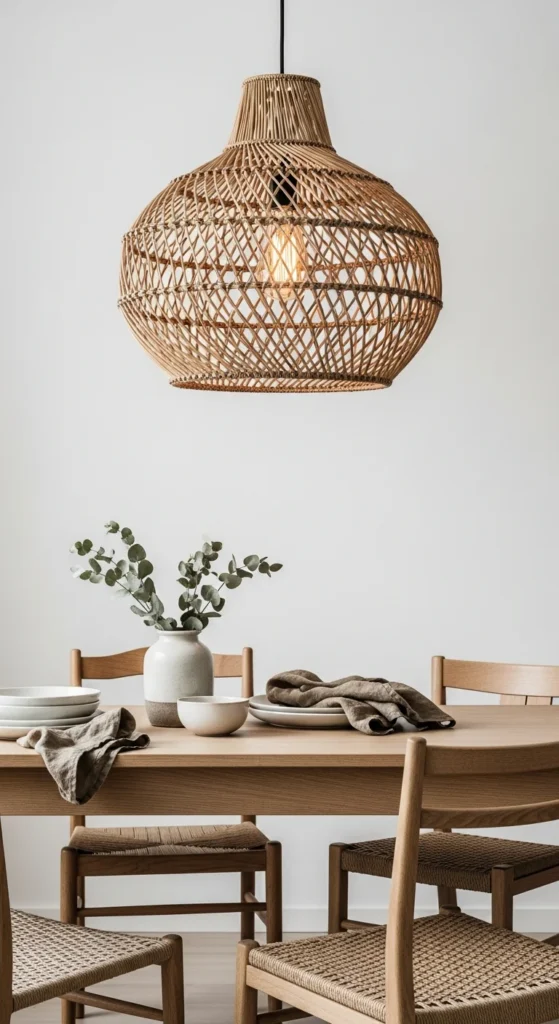 Rattan cottage lighting decor
