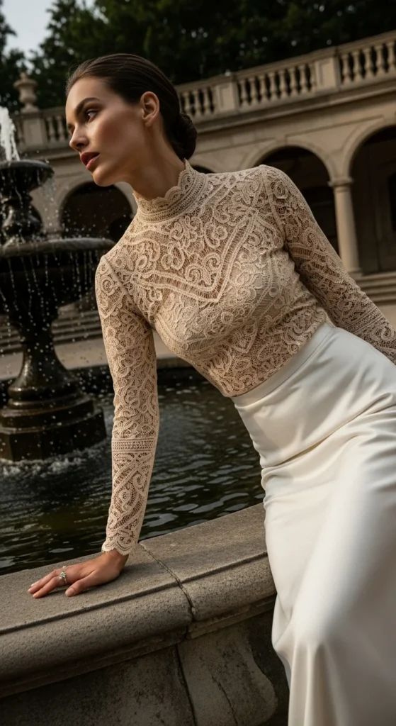 Renaissance wedding lace top
