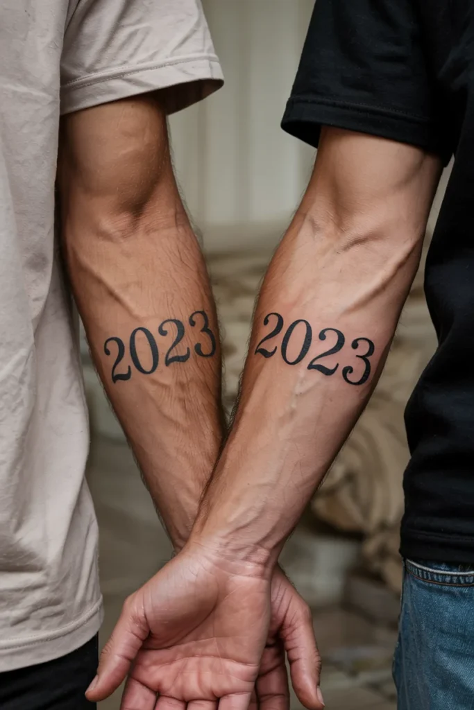 Roman numeral couple tattoos