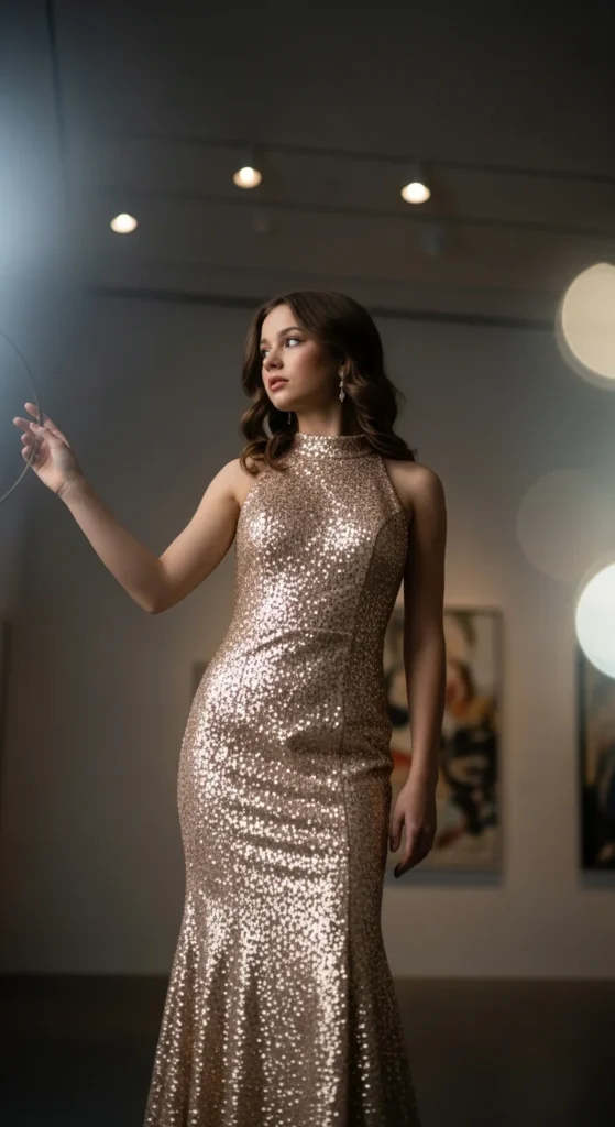 Sequin mermaid prom gown