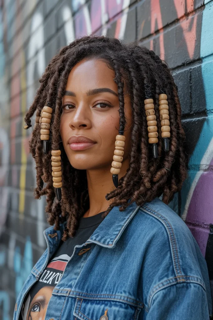 Short faux crochet locs
