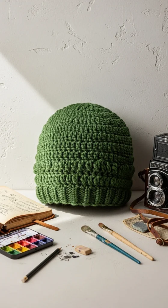 Slouchy crochet hat men