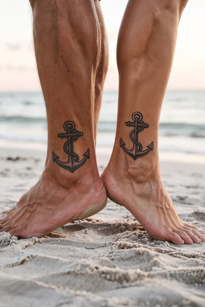 Small anchor couple tattoos
