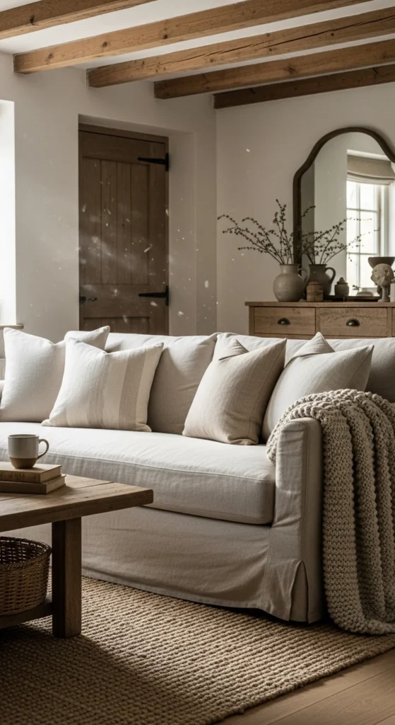 Soft linen fabrics cottage