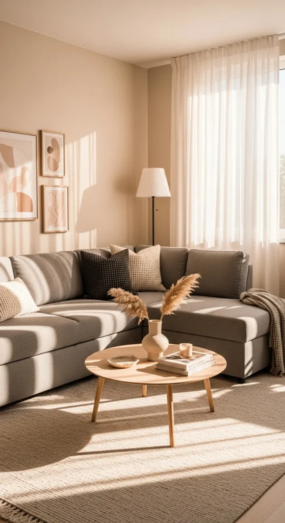 Space-saving sectional sofa small living room