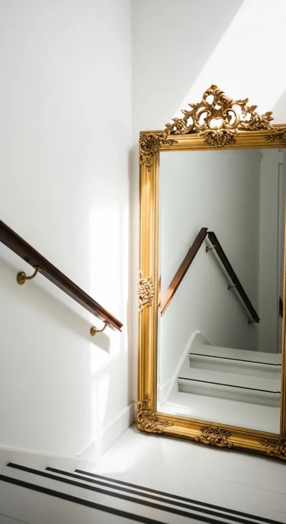Stair wall mirror decor