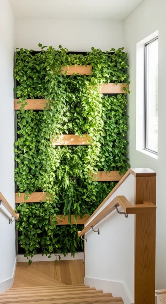 Staircase plant wall decor