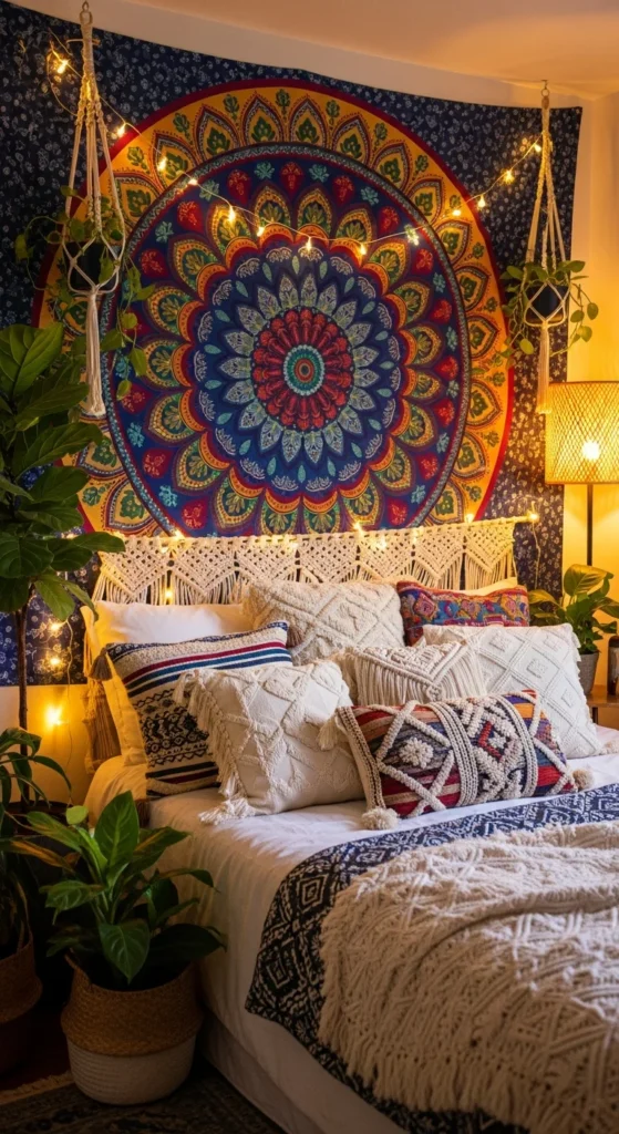 Tapestry bedroom decor boho