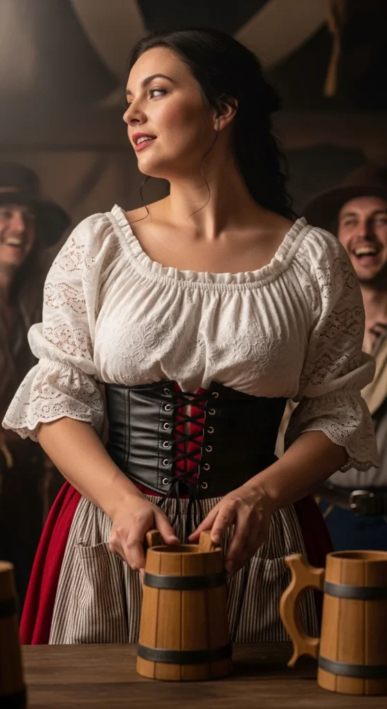 Tavern wench lace blouse