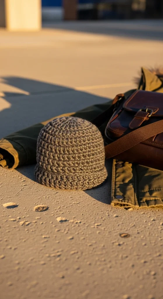 Textured winter crochet hat
