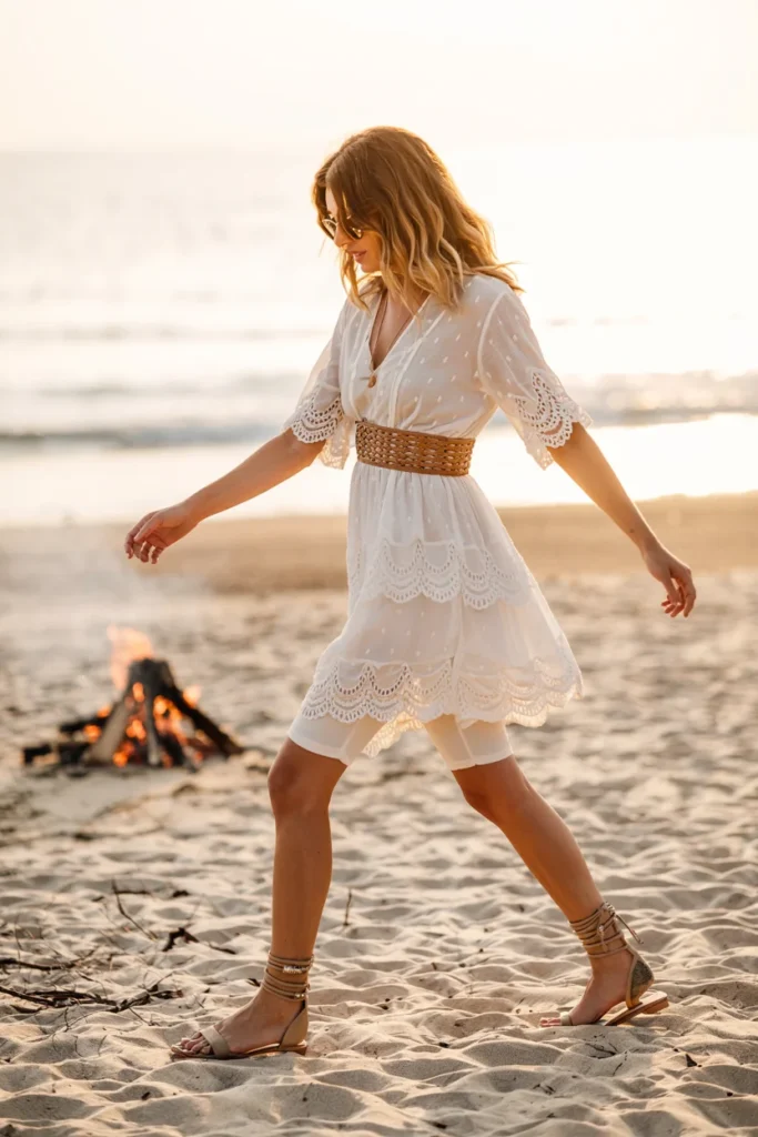 Tiered lace festival tunic