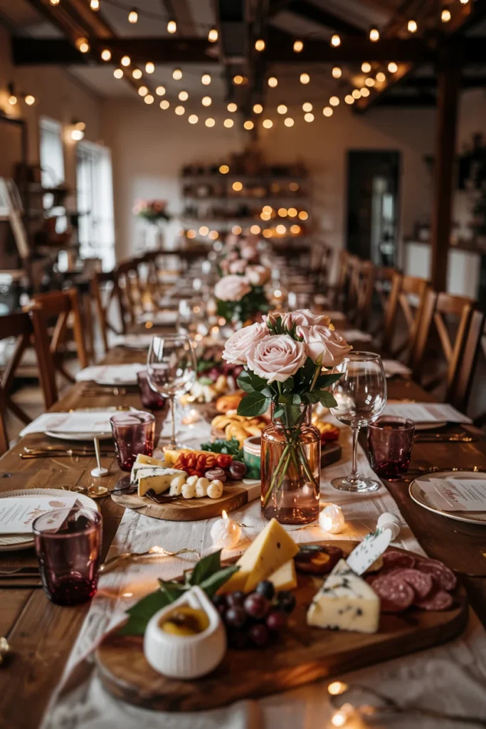 Valentine dinner party setup