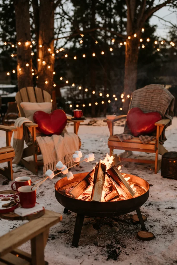 Valentine fire pit gathering