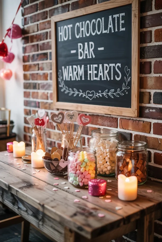 Valentine hot chocolate station